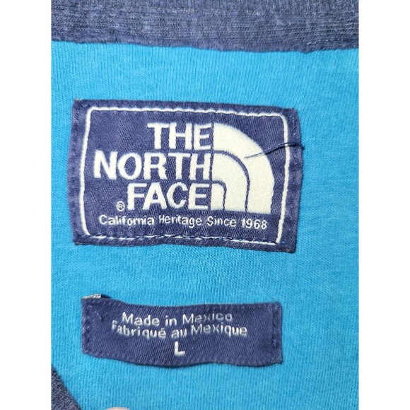 The North Face Shirt Mens L Henley Thermal Long Sleeve Pullover Outdoor Dark B - Picture 3 of 4